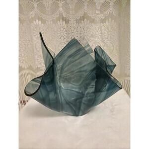 Napkin Fold Glass Bowl Art Glass Striated